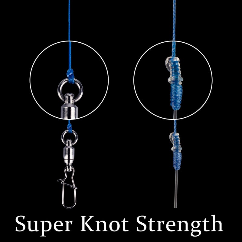 RIKIMARU Braided Fishing Line Abrasion Resistant Superline Zero Stretch&Low Memory Extra Thin Diameter Blue 327Yds,30LB - Image 5